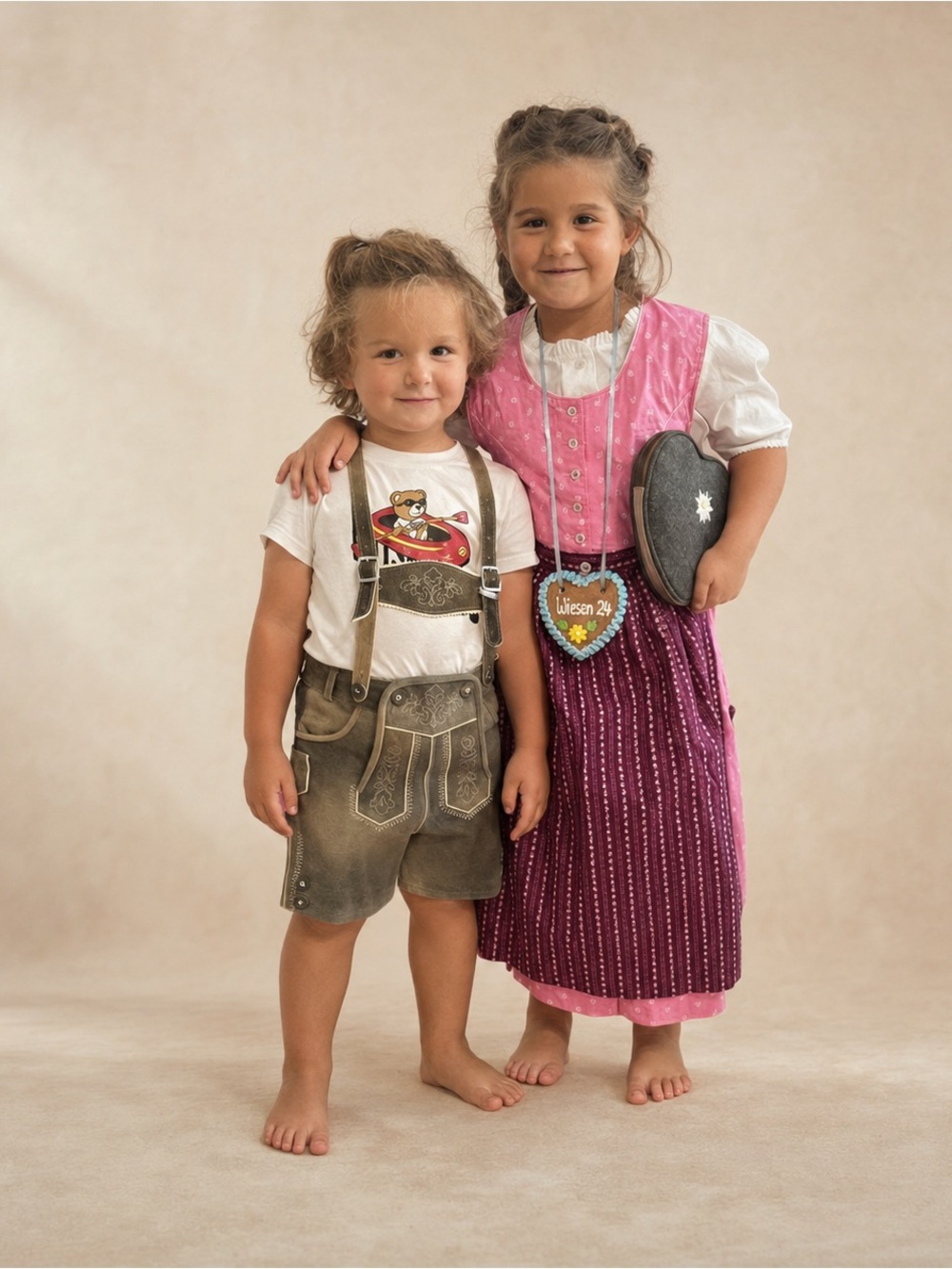 Authentic BONDI Isar-Trachten boys’ short Lederhosen with traditional suspenders - Picture 4 of 13